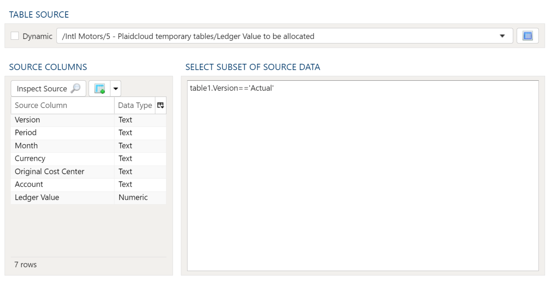 Table Source